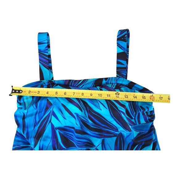 Miraclesuit Tankini Breezy Swim Top Modest Wire Free Vivid Blue Tropical size 10 - Picture 9 of 15